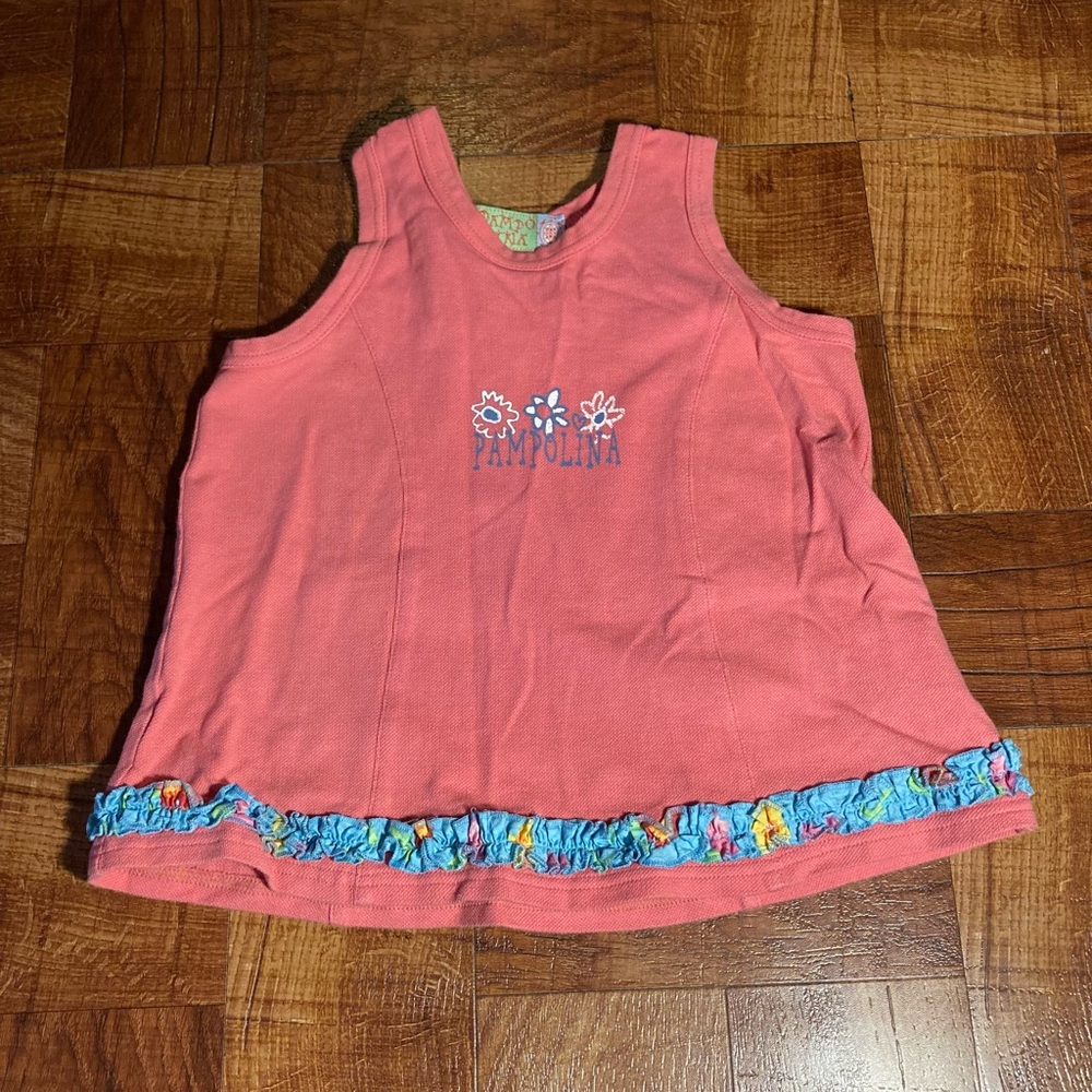 Pampolina Girls Cotton Pink Tank Top